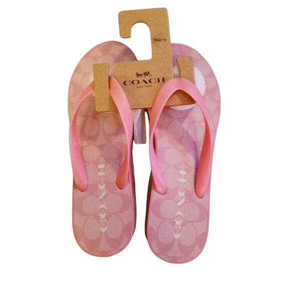 COACH PINK PLATFORM FLIP FLOPS "LYNN" SIZE 11 SHOES SANDALS - Picture 1 of 4